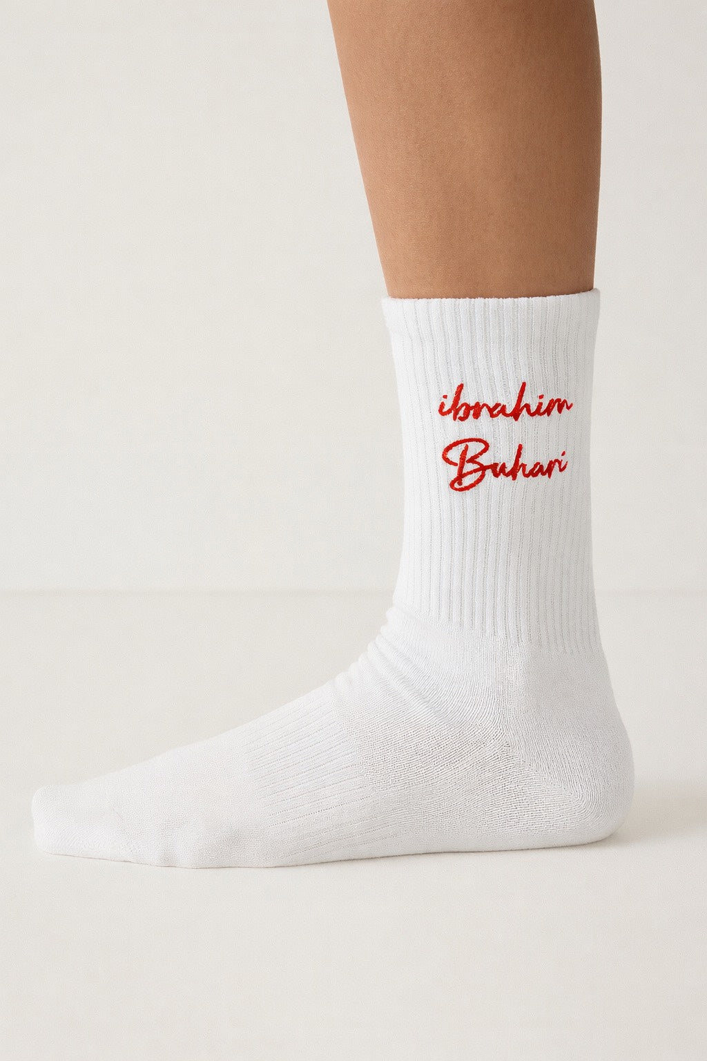 Everyday Sock in White and Red