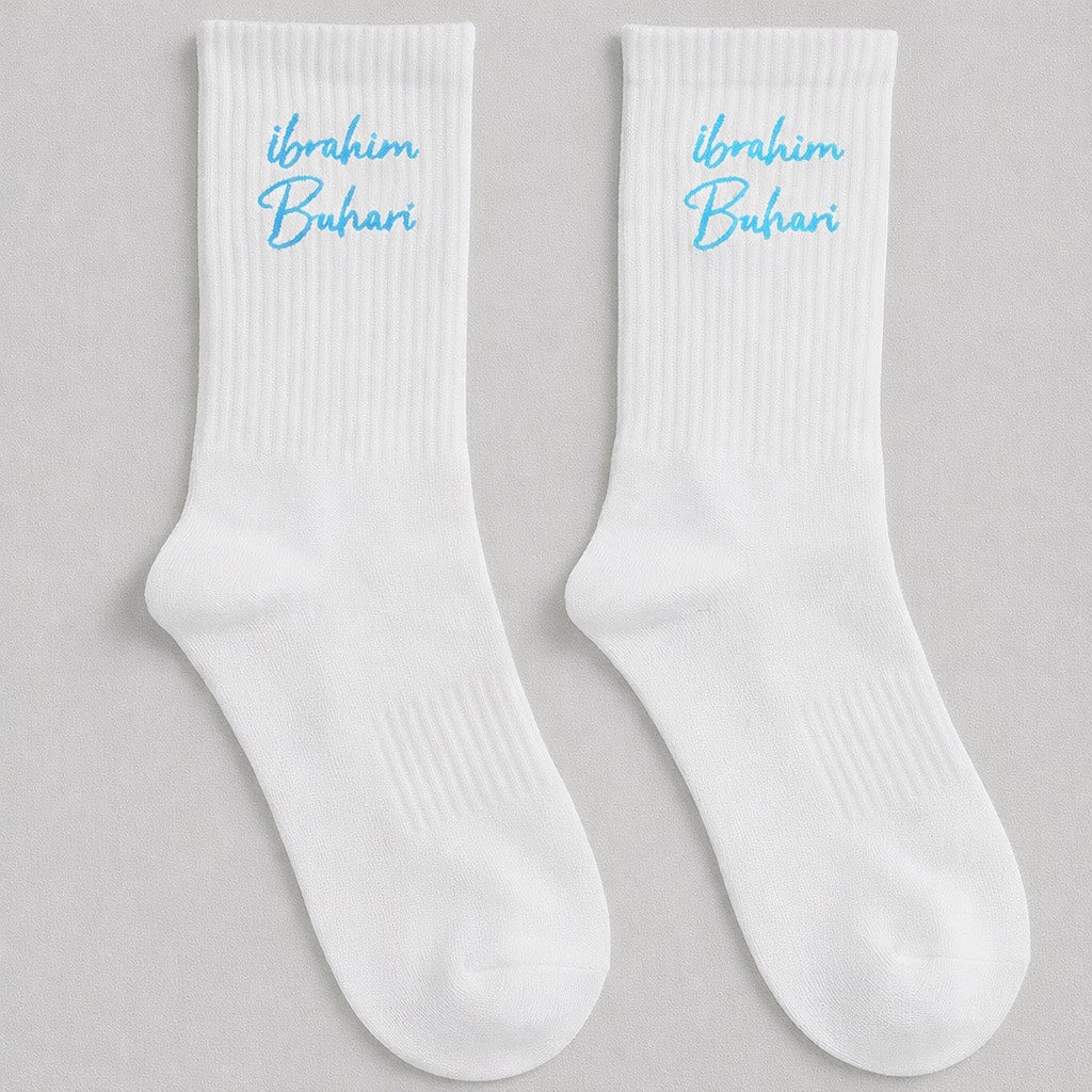 Everyday Sock in White and Blue